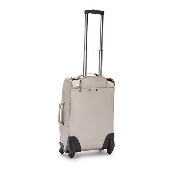 Kipling Darcey Small Metallic Carry-On Rolling Koffers Beige | BE 1743VR